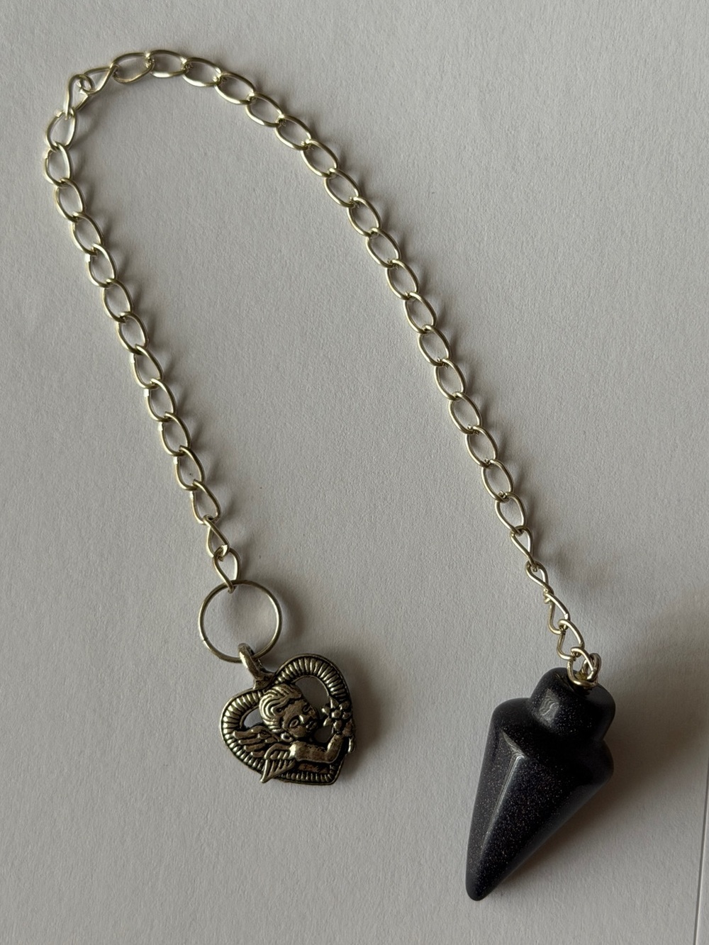 Fairy Nymph Heart Blue Sandstone Scrying Pendulum